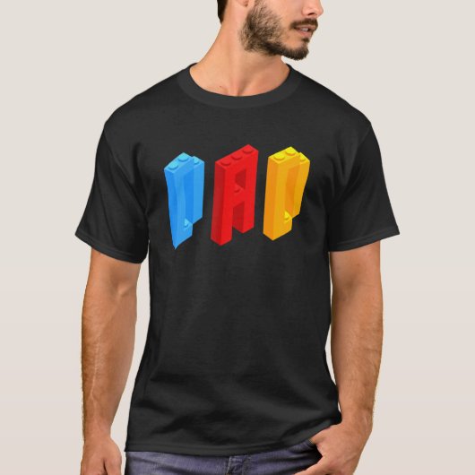 Blokken Master Dad Brick Builder Cool Builder Papa T-shirt (Voorkant)