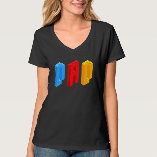 Blokken Master Dad Brick Builder Cool Builder Papa T-shirt (Voorkant)