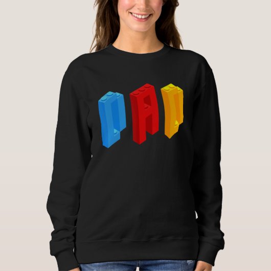 Blokken Master Dad Brick Builder Cool Builder Papa Trui (Voorkant)