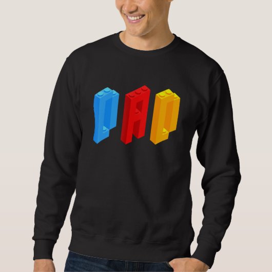 Blokken Master Dad Brick Builder Cool Builder Papa Trui (Voorkant)