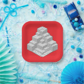 Blokken Maze Puzzle Papieren Bordje (Feest)