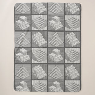 Blokken Maze Puzzle Sherpa Blanket Deken