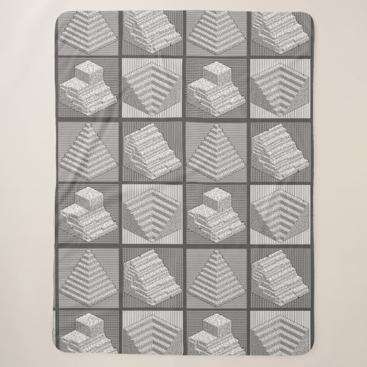 Blokken Maze Puzzle Sherpa Blanket Deken (Voorkant)