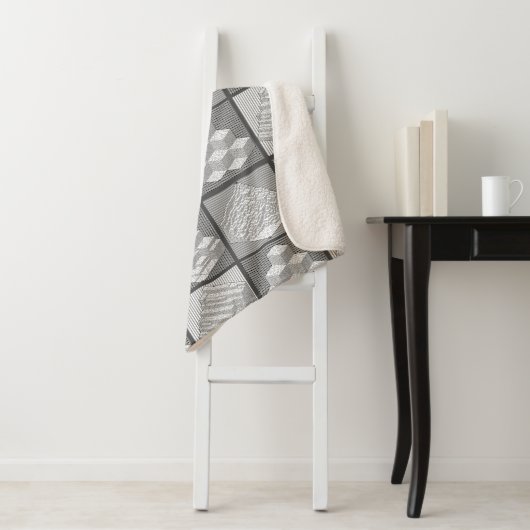 Blokken Maze Puzzle Sherpa Blanket Deken (In situ)