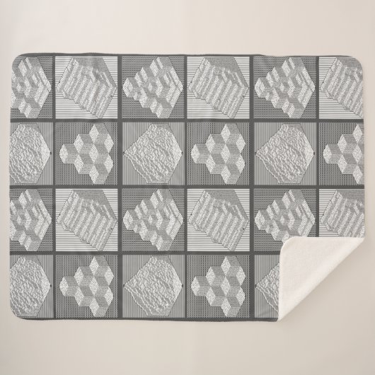 Blokken Maze Puzzle Sherpa Blanket Sherpa Deken (Voorkant (horizontaal))