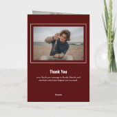Blokken met drie foto's van maroon Afstuderen (Achterkant)
