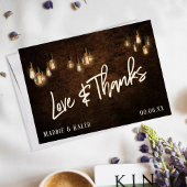 Blokken met Edison Licht Liefde & Bedankt