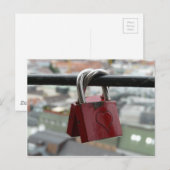 Blokken met rode liefde briefkaart (Voorkant / Achterkant)