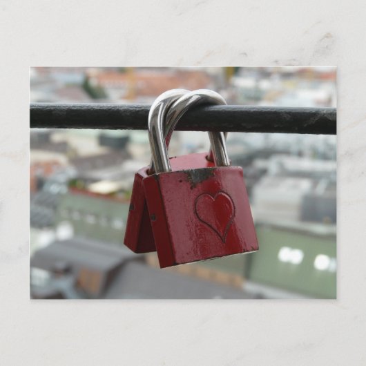 Blokken met rode liefde briefkaart (Voorkant)