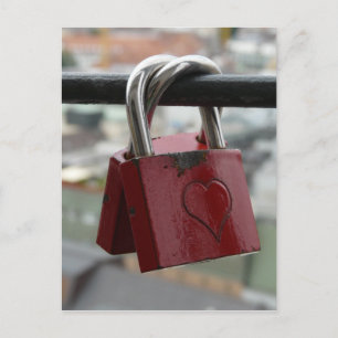 Blokken met rode liefde briefkaart
