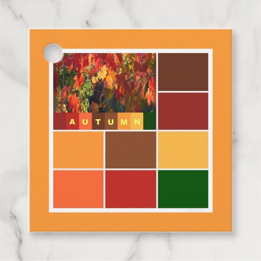 Blokken najaarkleuren bedankjes labels (Voorkant)