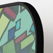 Blokken Vallende Mint Achtergrond Naam Pickleball Paddle (Links Detail)