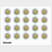 Blokken van de Waterverf van Trinity Knot Celtic G Ronde Sticker (Vel)