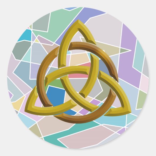 Blokken van de Waterverf van Trinity Knot Celtic G Ronde Sticker (Voorkant)