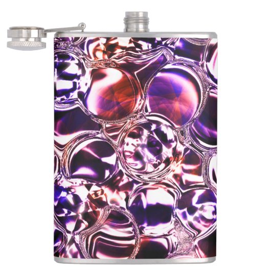 Blokken van gekleurd glas of edelstenen? heupfles (Geopend)