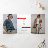 Blokken van het Red Four-Photo Afstuderen Drieluik Uitnodiging (Binnen)