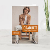 Blokken van Verbrand Oranje Drie-Foto Afstuderen (Voorkant)