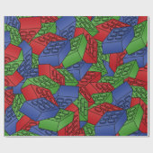 Blokken voor rode, blauwe en groene kunststofbouw cadeaupapier (Vlak)