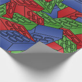 Blokken voor rode, blauwe en groene kunststofbouw cadeaupapier (Hoek)