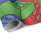 Blokken voor rode, blauwe en groene kunststofbouw cadeaupapier (Rol Hoek)