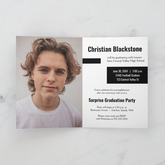 Blokken zwart drie-foto-Afstuderen (Binnen)