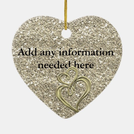 BLOKKEND GOLD CUSTOM 50th JUBILEUM GIFT ORNAMENT (Achterkant)