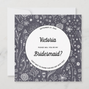 Blokkerbordtekeningen zijn mijn bruidsmeisje kaart