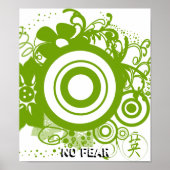 Blokkercirkel met Kanji voor Courage Poster (Voorkant)