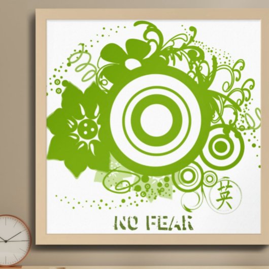 Blokkercirkel met Kanji voor Courage Poster