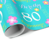 Blokkeren gepersonaliseerde Dorothy-verjaardagsrap Cadeaupapier (Rol Hoek)