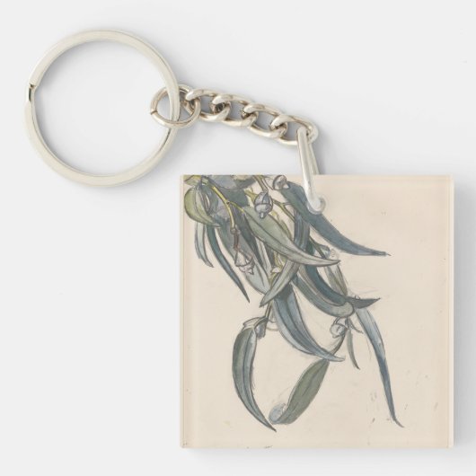 Blokkeren van een eucalyptus sleutelhanger (voorkant)