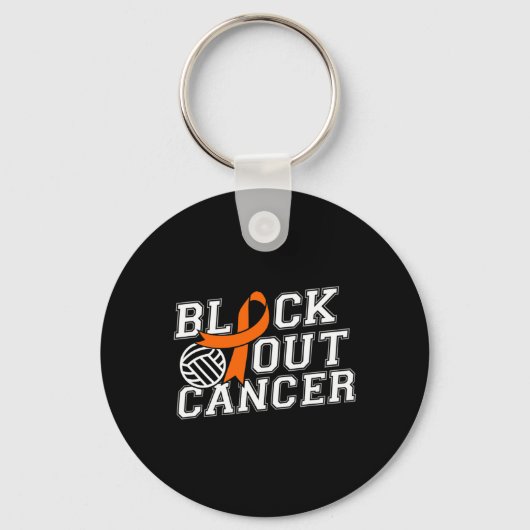 Blokkeren Volleybal Leukemie Kanker Awareness Rib Sleutelhanger (Voorkant)