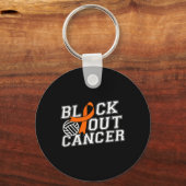 Blokkeren Volleybal Leukemie Kanker Awareness Rib Sleutelhanger (Voorkant)