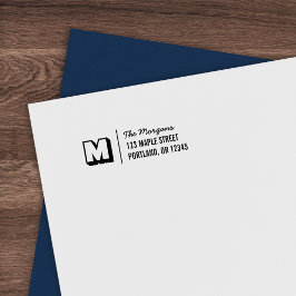 Blokkerige Monogram-scriptfamilienaam Retouradres Zelfinktende Stempel