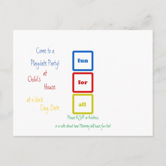 Blokkering afspeeldatum uitnodiging briefkaart (Achterkant)