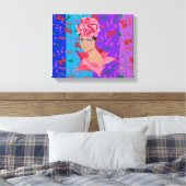 Blokkering Bright Floral Girl Canvas Afdruk (Insitu (Slaapkamer))