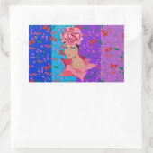 Blokkering Bright Floral Girl Rechthoekige Sticker (Tas)