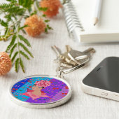 Blokkering Bright Floral Girl Sleutelhanger (Zijkant)