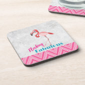 Blokkering Fabulous Pun w/ Roze flamingo Drankjes Onderzetter (Linkerzijde)