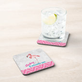 Blokkering Fabulous Pun w/ Roze flamingo Drankjes Onderzetter (Rechterzijde)