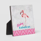 Blokkering Fabulous Pun w/ Roze flamingo Fotoplaat (Voorkant)