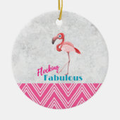 Blokkering Fabulous Pun w/ Roze flamingo Keramisch Ornament (Voorkant)