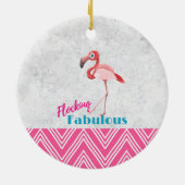 Blokkering Fabulous Pun w/ Roze flamingo Keramisch Ornament (Achterkant)