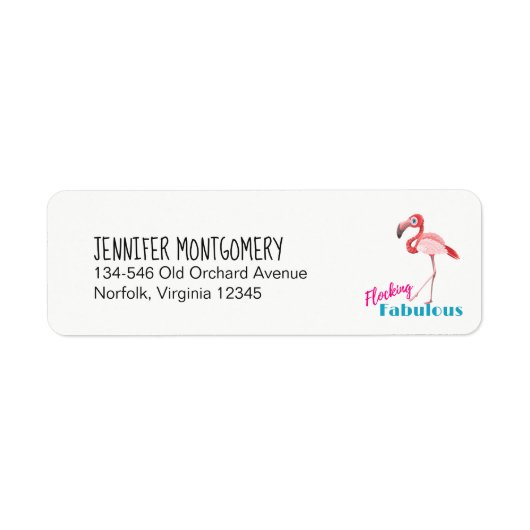 Blokkering Fabulous Typografie met roze flamingo Etiket (Voorkant)