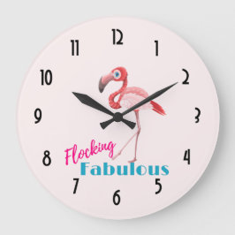 Blokkering Fabulous Typografie met roze flamingo Grote Klok