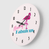 Blokkering Fabulous Typografie met roze flamingo Grote Klok (Hoek)