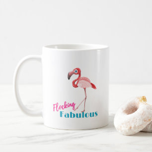 Blokkering Fabulous Typografie met roze flamingo Koffiemok