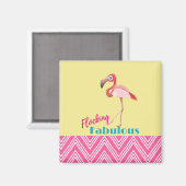 Blokkering Fabulous Typografie met roze flamingo Magneet (Voorkant / Achterkant)