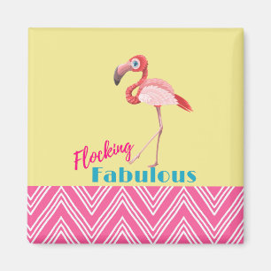 Blokkering Fabulous Typografie met roze flamingo Magneet