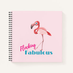 Blokkering Fabulous Typografie met roze flamingo Notitieboek